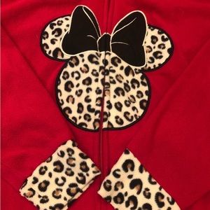Disney Minnie Mouse Leopard Print Fleece Onesie